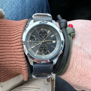 Seiko Mens Chronograph, two tone stainless + gold